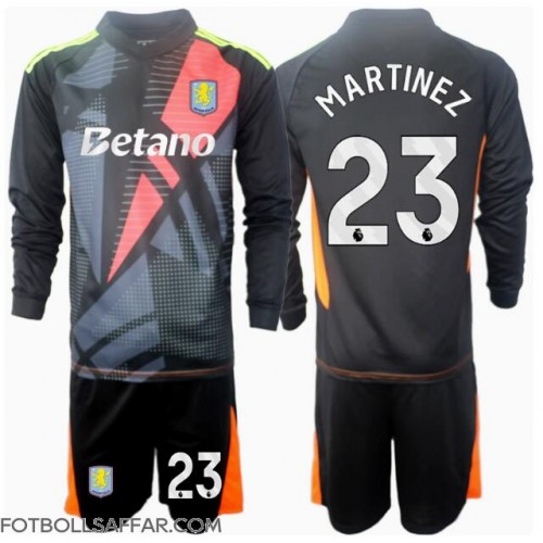 Aston Villa Emiliano Martinez #23 Målvakt Bortadräkt Barn 2024-25 Långärmad (+ Korta byxor)